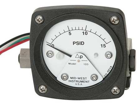 Pressure Gauge.0 to 10 psi. Mfr#: 120-AA-00-O(CA)-10P