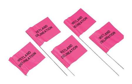 Marking Flag.Pink Glo.Electric.PVC.PK100. Mfr#: 4521PGBK381-200