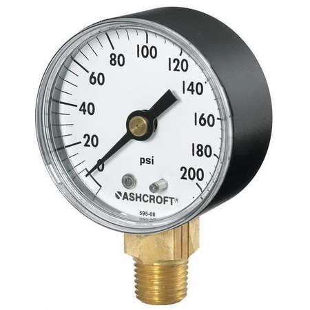 Gauge.Pressure.0 to 15 psi.1/4 in NPT. Mfr#: 25W1005PH02L15#