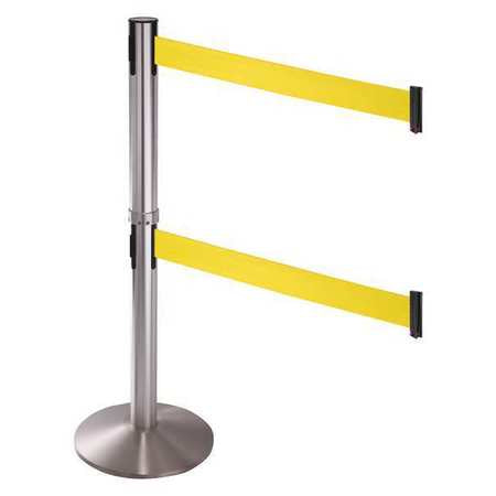 Barrier Post.Aluminum Post.Yellow Belt. Mfr#: 330DSASS-YW